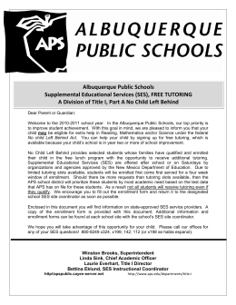 Albuquerque Public Schools Supplemental Educational Services