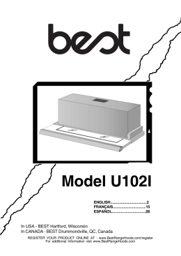 Model U102I - BEST Range Hoods
