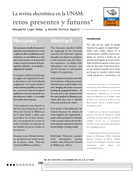 La revista electrónica en la UNAM: retos presentes y futuros