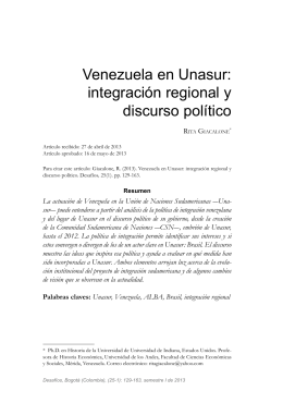 Venezuela en Unasur: integración regional y