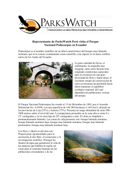Representante de ParksWatch Perú visita el Parque Nacional