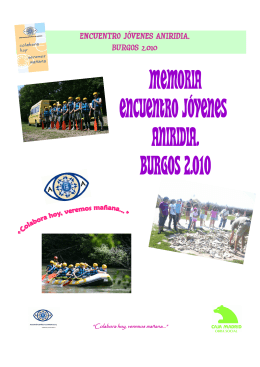 Memoria General X Encuentro de Aniridia. Burgos 2.010