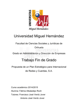 Universidad Miguel Hernández Trabajo Fin de Grado