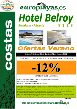 BND 988 HOTEL BELROY - 12%DTO