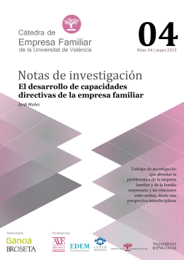 Notas de investigación Nº4 - Asociación Valenciana de Empresarios