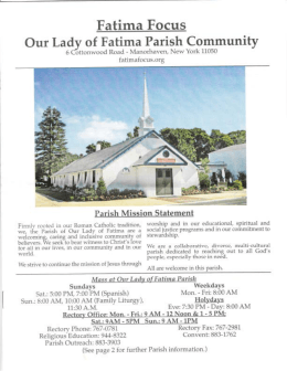 On SUNDAY, NOVEMBER 2nd - Our Lady of Fatima Parish