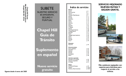 Chapel Hill Guía de Tránsito Suplemento en español