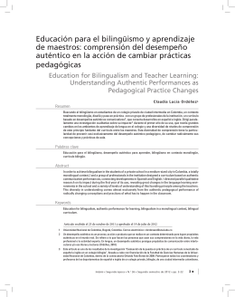 Educación para el bilingüismo y aprendizaje de