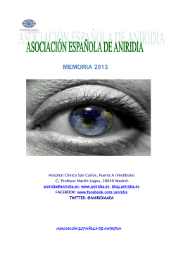 memoria anual año 2013 - Asociación Española de Aniridia