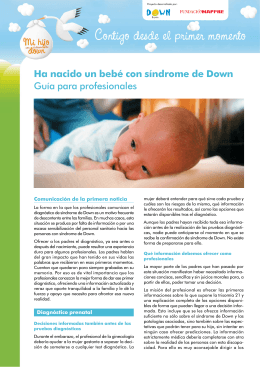 Ha nacido un bebé con síndrome de Down Guía para profesionales