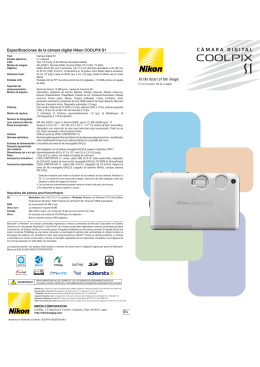 Es Especificaciones de la cámara digital Nikon COOLPIX S1