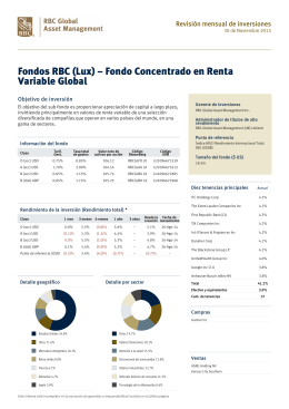 Fondos RBC (Lux) – Fondo Concentrado en Renta Variable Global