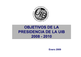 Objetivos de la UIB 2008