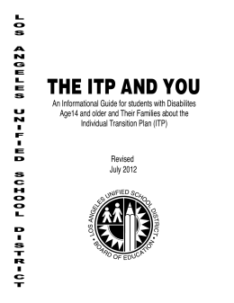 THE ITP AND YOU - Los Angeles Unified School District / Homepage