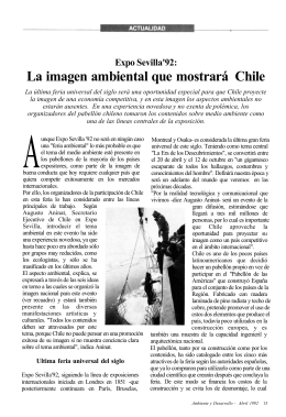 Expo Sevilla`92: La imagen ambiental que mostrará Chile