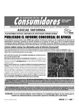 PUBLICADO EL INFORME CONCURSAL DE AFINSA