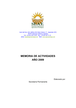 memoria de actividades - Sociedad Española de Agricultura Ecológica