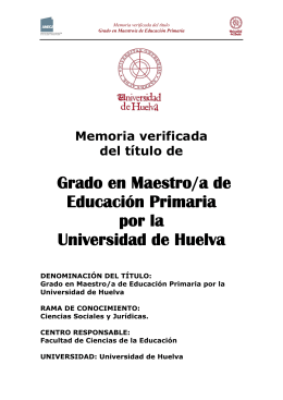 Grado en Maestro/a de Educación Primaria por la Universidad de