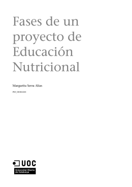 Fases de un proyecto de Educación Nutricional