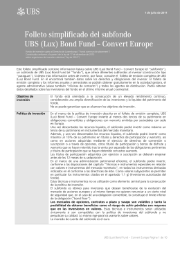 Folleto simplificado del subfondo UBS (Lux) Bond