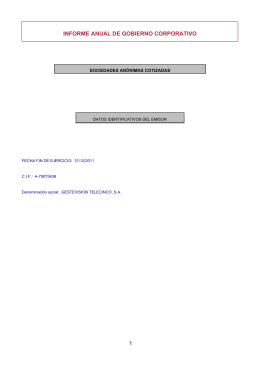 Informe Anual de Gobierno Corporativo 2011