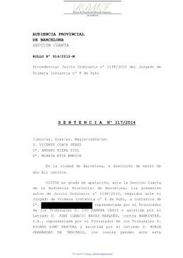 AUDIENCIA PROVINCIAL DE BARCELONA SECCIÓN CUARTA