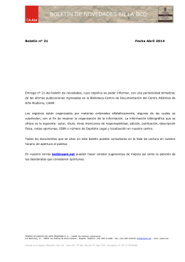 Boletín nº 21 Fecha Abril 2014 - Centro Atlántico de Arte Moderno