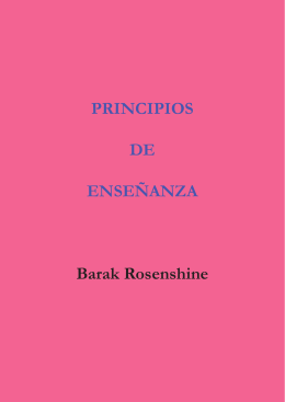 PRINCIPIOS DE ENSEÑANZA Barak Rosenshine