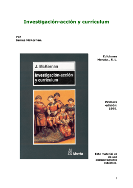 Investigación-acción y currículum. MCKERNAN J. Ediciones Morata.