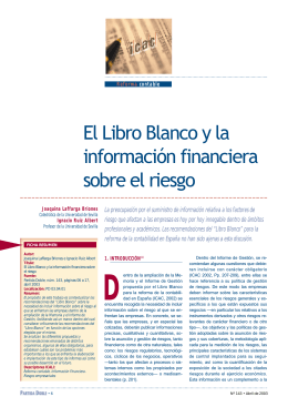 El Libro Blanco y la información financiera sobre el riesgo