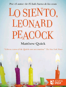 Lo siento, Leonard Peacock - Matthew Quick
