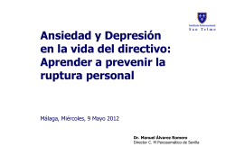Ansiedad y Depresión en la vida del directivo: Aprender a prevenir