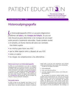 Patient Education Pamphlet, SP143, Histerosalpingografía