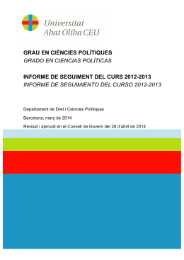 Informe Seguiment Grau Ciències Polítiques (2012-13)