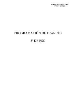 PROGRAMACIÓN DE FRANCÉS 3º DE ESO