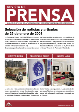 Revista de Prensa - Colegio Oficial de Aparejadores y Arquitectos