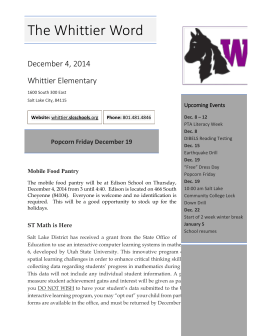 The Whittier Word - Whittier Elementary School