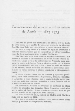 Conmemoración del centenario del nacimiento de Azorín — 1873