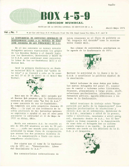 Box 459 - Abril-Mayo 1971 - La Conferencia de Servicios Generales