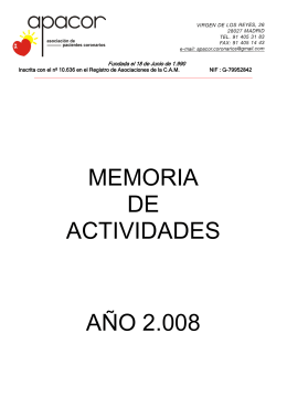 Memoria de Actividades de APACOR 2008 (en PDF)