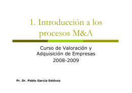 1. Introducción a los procesos M&A