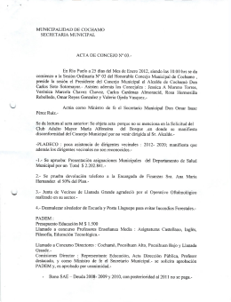 Acta 3 - Transparencia - Ilustre Municipalidad de Cochamó