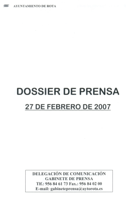DOSSIER DE PRENSA - Ayuntamiento de Rota