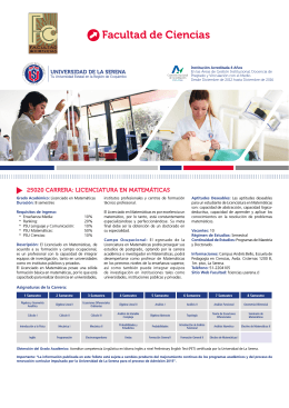 Facultad de Ciencias - Universidad de La Serena