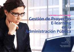 Gestión de Proyectos E-learning en la Administración