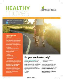 Do you need extra help? - Coordinated Care Health