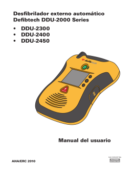Manual del usuario Desfibrilador externo automático Defibtech DDU