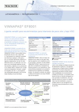 VINNAPAS® EF8001: Ligante versátil para recubrimientos para