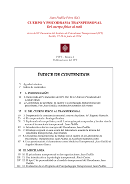ÍNDICE DE CONTENIDOS - Instituto de Psicodrama Transpersonal