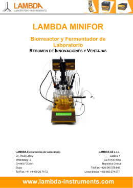LAMBDA MINIFOR Biorreactor y Fermentador de Laboratorio